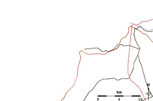 Roads and rivers around Etretat