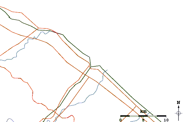Roads and rivers around Fano Lido (Spiaggia di Ponente)