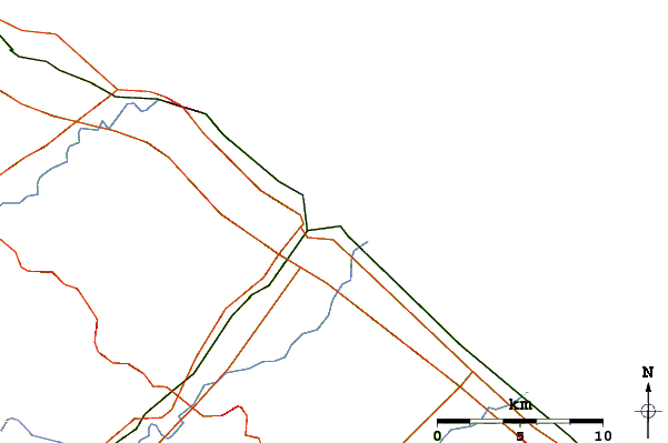 Roads and rivers around Fano Sassonia