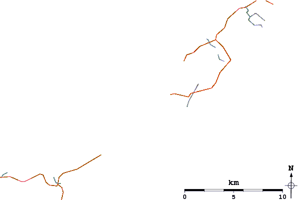 Roads and rivers around Feall Bay (Coll)