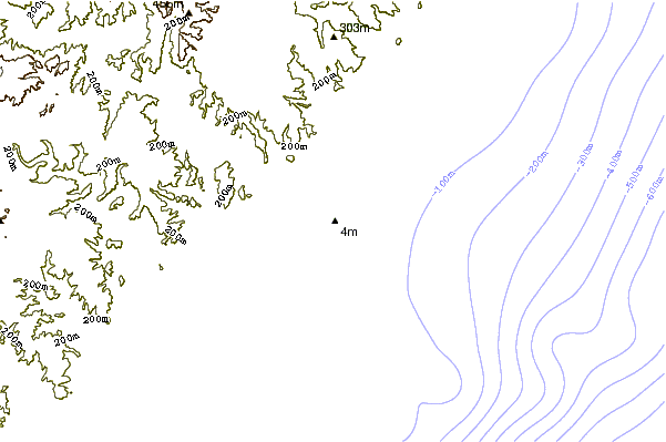 Shoreline around Feldskoen and Mazeppa Bays