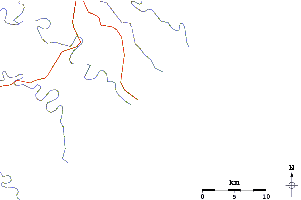 Roads and rivers around Feldskoen and Mazeppa Bays