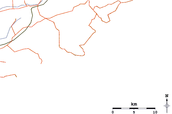 Roads and rivers around Fields
