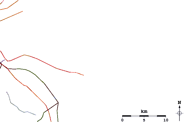 Roads and rivers around 1st Parking Lot