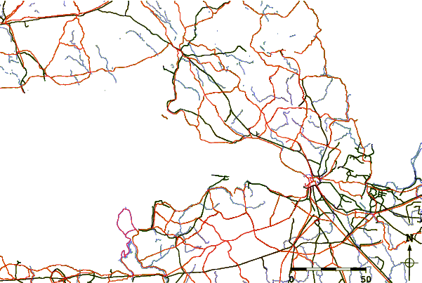 Roads and rivers around Мыс Флотский (Flotskiy lighthouse)