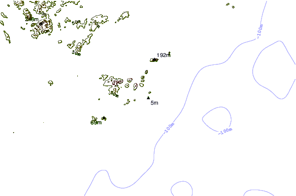 Shoreline around Fly Roads