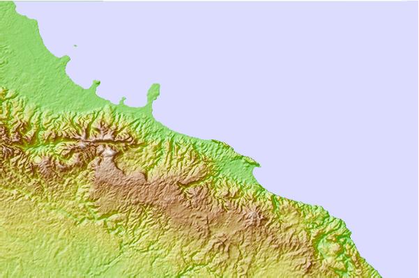 Surf breaks located close to Forok Point