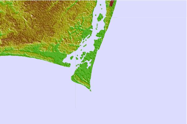 Surf breaks located close to Fort Fisher