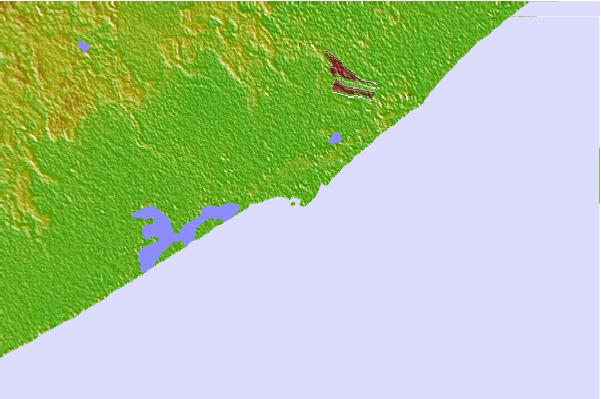 Surf spots located close to Freeport Channel