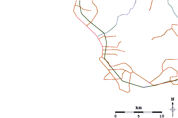 Roads and rivers around Frentzes