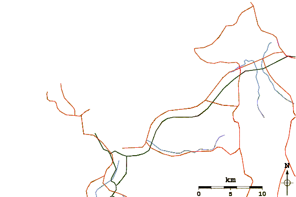Roads and rivers around Fukuoka