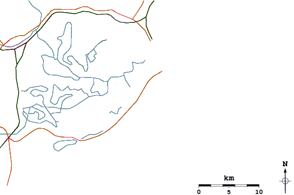 Roads and rivers around Galheta do Norte