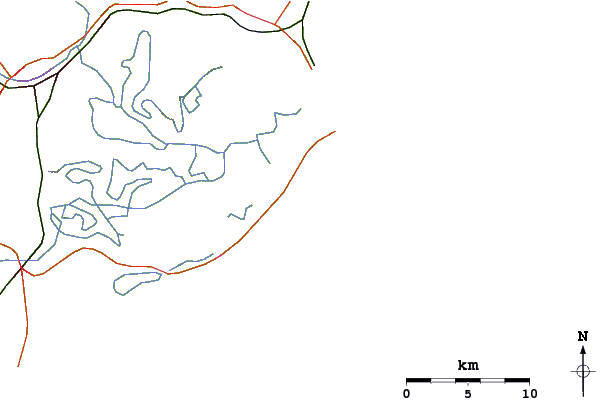 Roads and rivers around Galheta do Sul