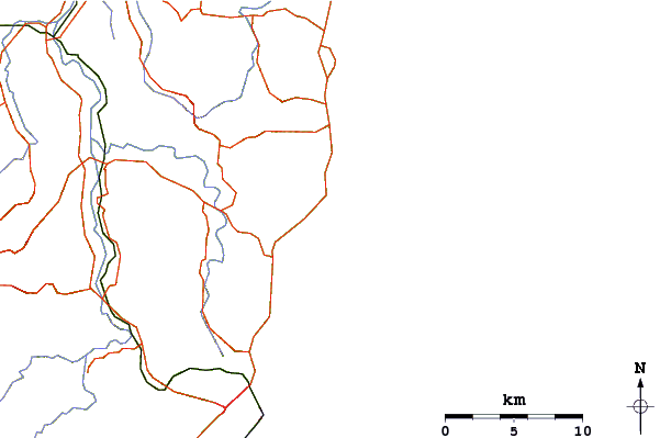 Roads and rivers around Gallows