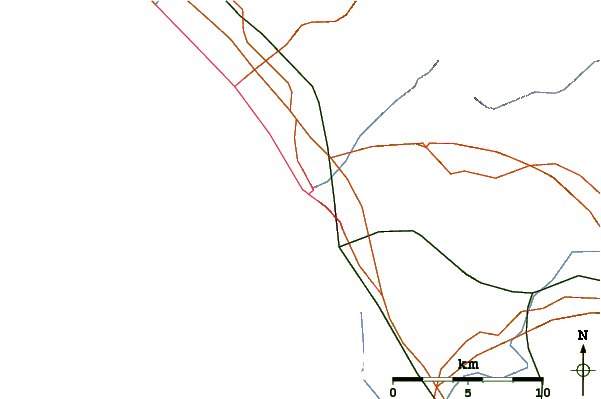 Roads and rivers around Garuglia Point (Lido di Camaiore)