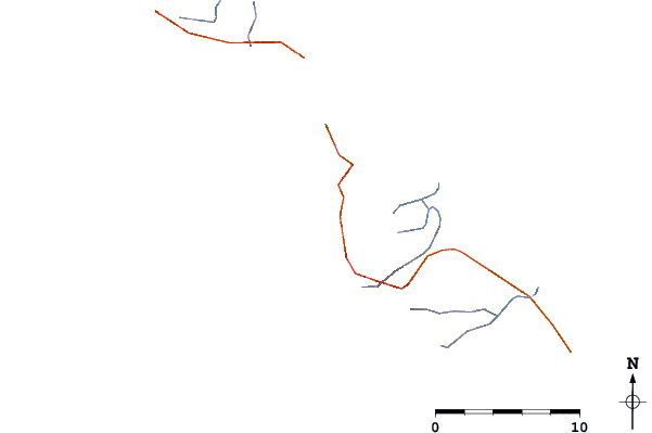 Roads and rivers around Ghajn Tuffieha