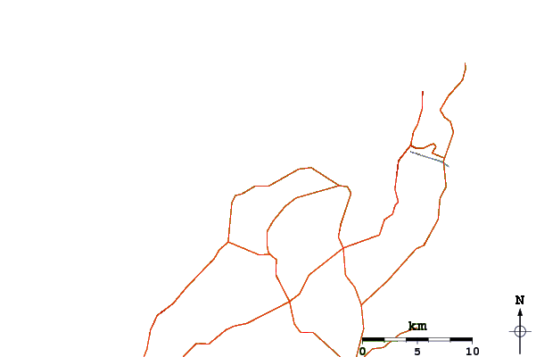 Roads and rivers around Ghost Town