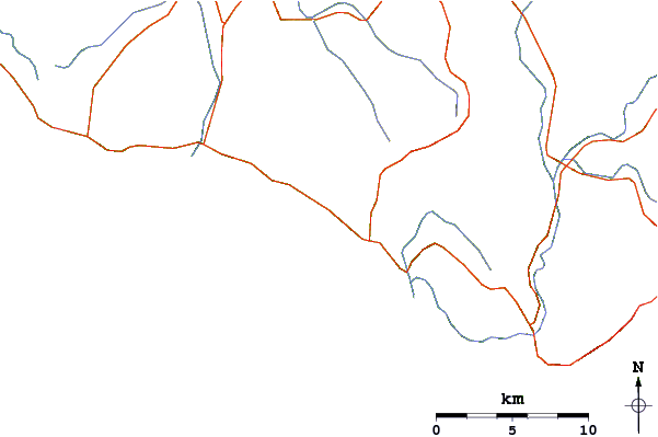 Roads and rivers around Gibson Steps