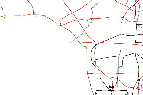 Roads and rivers around Gillis