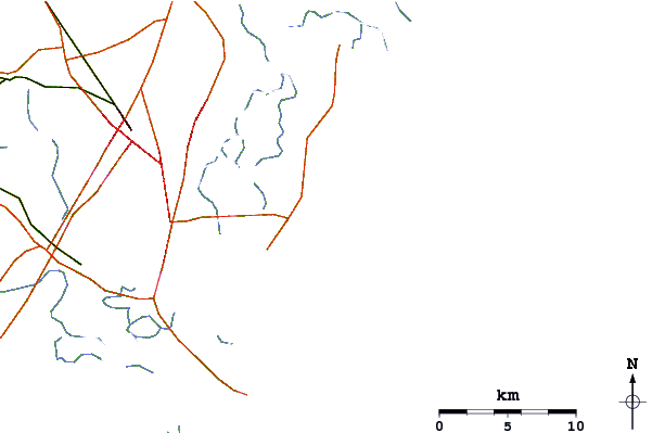 Roads and rivers around Goulds Inlet