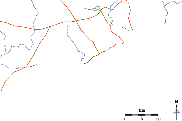 Roads and rivers around Grand Drewin