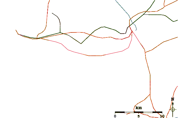 Roads and rivers around Grande Trait
