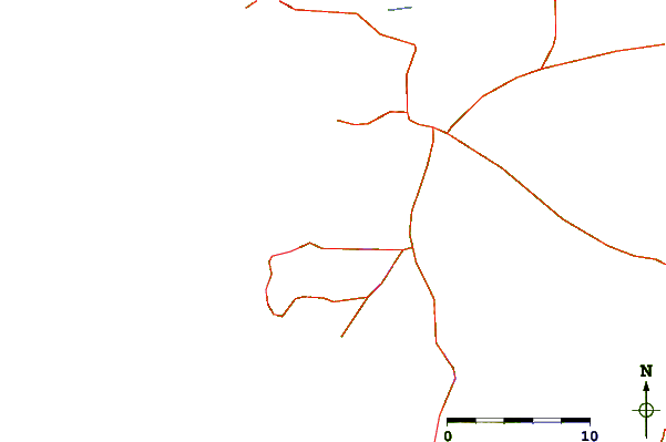 Roads and rivers around Granites