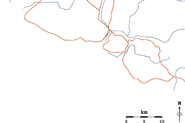 Roads and rivers around Green Island Left (Île Verte)