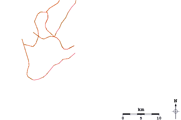 Roads and rivers around Green Pole