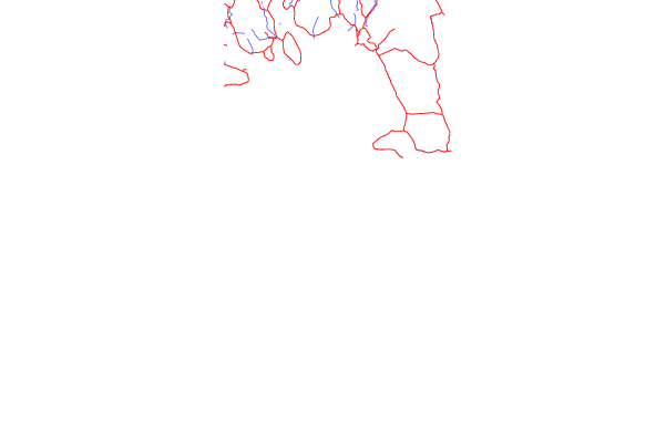 Roads and rivers around Grindavik Lighthouse ( Hopsnesta)