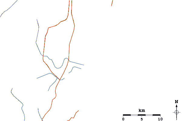 Roads and rivers around Guarda do Embau