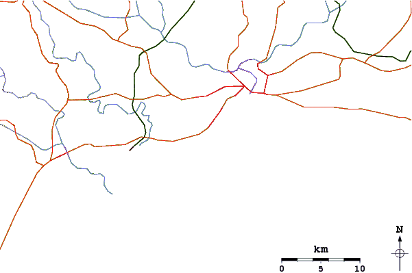 Roads and rivers around Guibia
