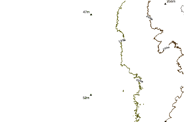 Shoreline around Guns