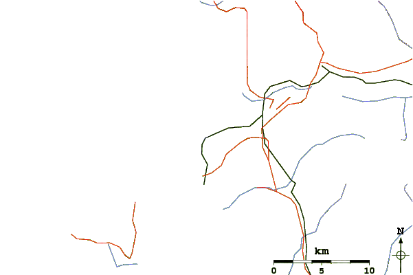 Roads and rivers around Guroneddu