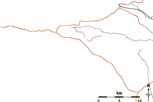 Roads and rivers around Gwendrez Left