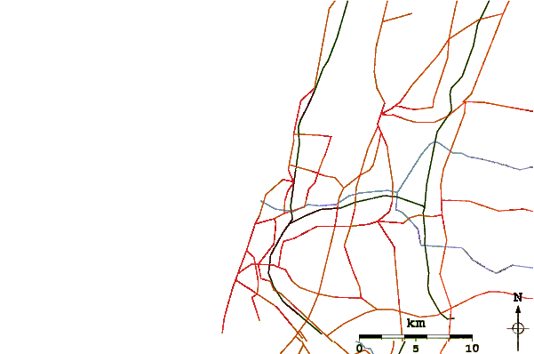 Roads and rivers around Ha`Radar or Ha`Basiz