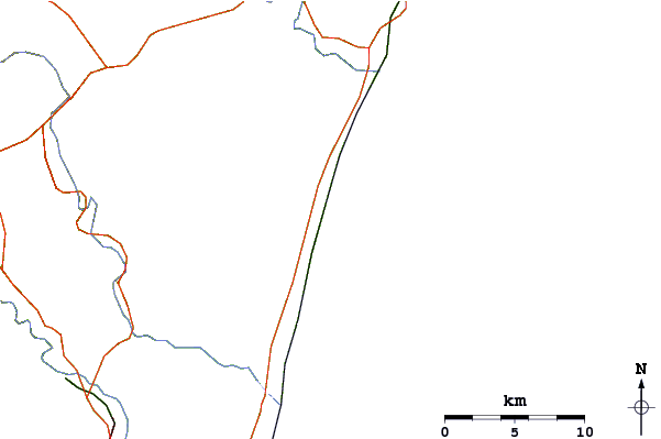 Roads and rivers around Hakashita