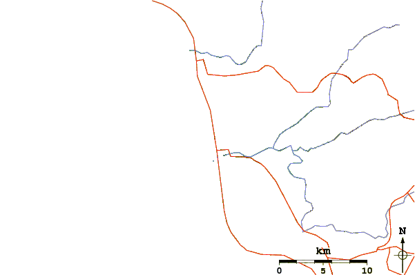 Roads and rivers around Halfway House