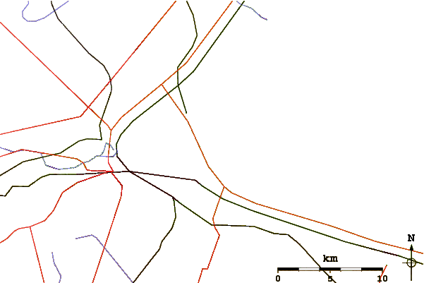 Roads and rivers around Hamilton