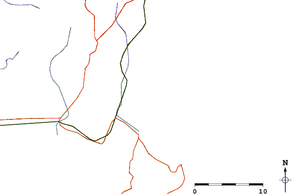 Roads and rivers around Happy Jacks