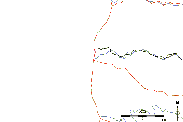 Roads and rivers around Hare Creek