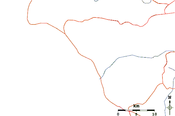 Roads and rivers around Hash Point
