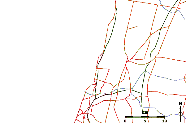 Roads and rivers around Hasharon Beach