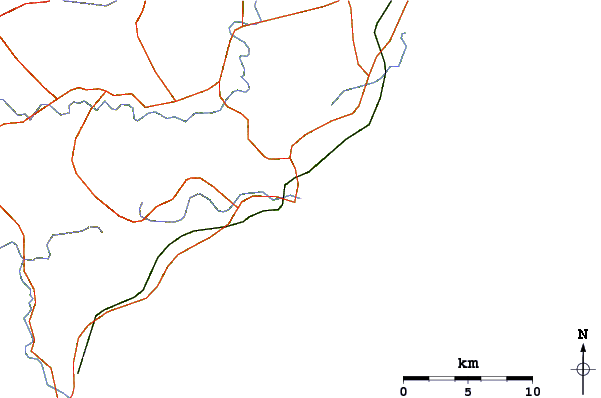 Roads and rivers around Hashikui Bay