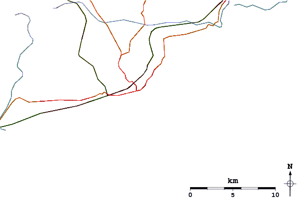 Roads and rivers around Hastings