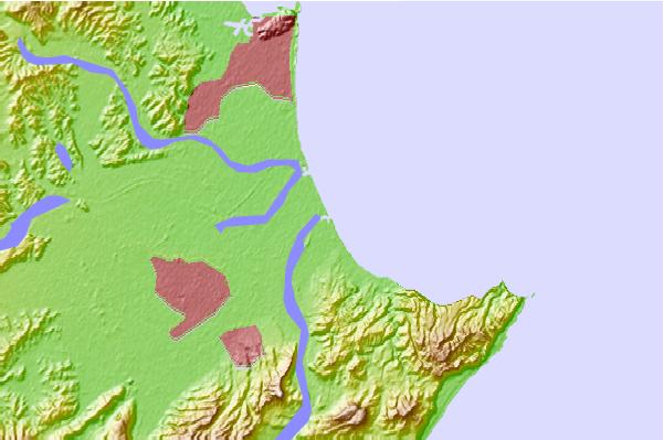 Surf spots located close to Haumoana River Mouth