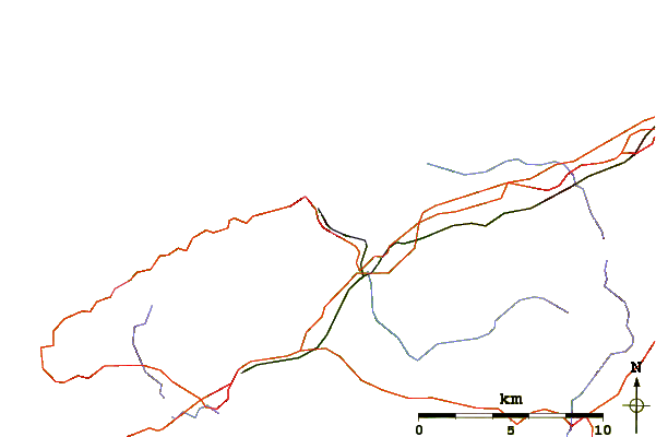 Roads and rivers around Hawkes Point