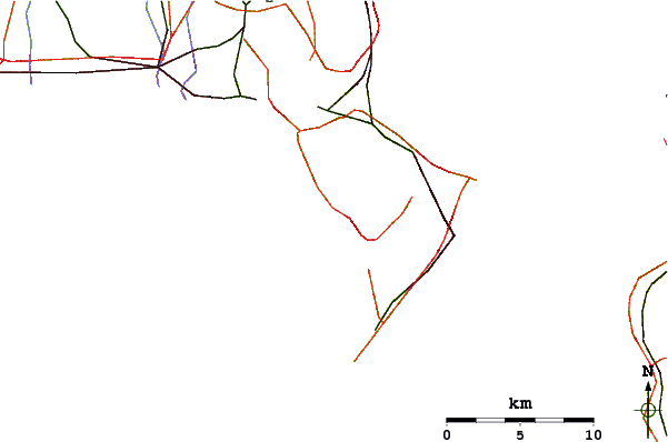Roads and rivers around Hayama Cliffs