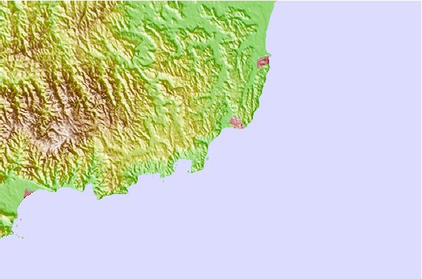 Surf spots located close to Hebara