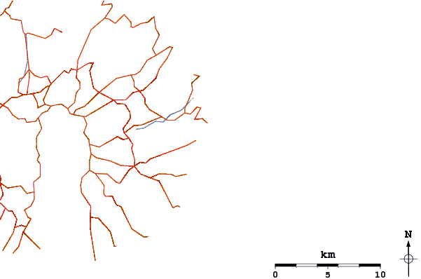 Roads and rivers around Hickory Bay